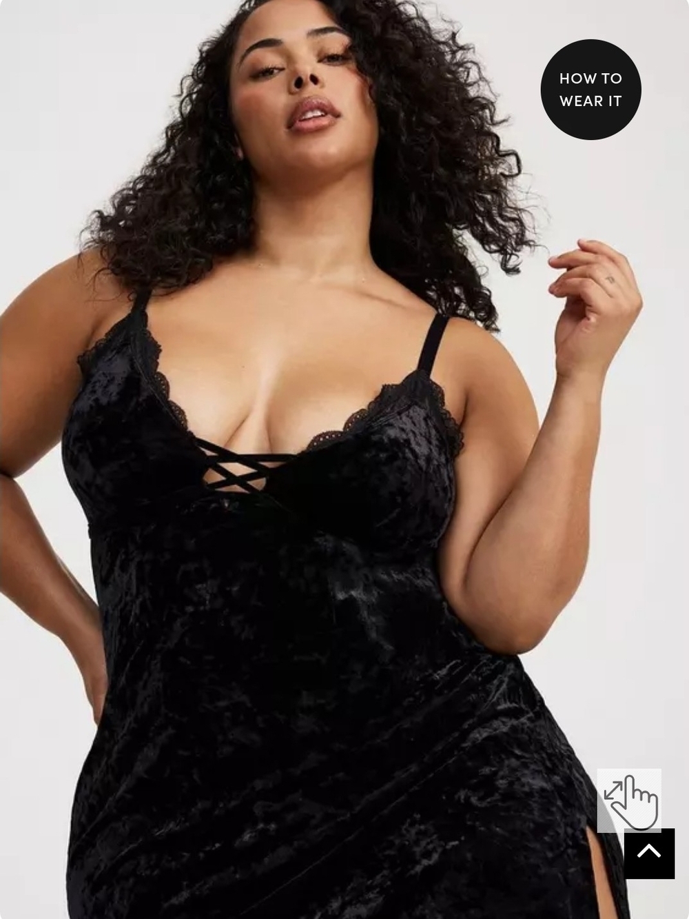 Torrid NWT Velour Lace Lined Maxi Slip Dress